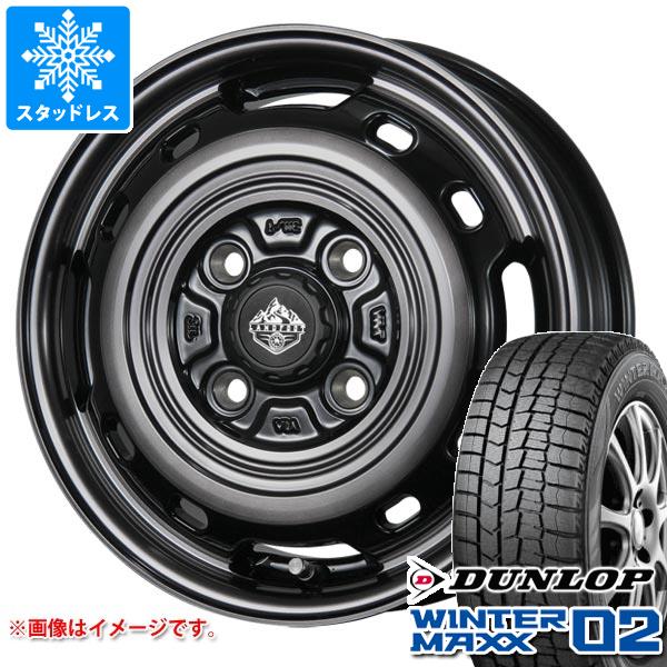 【タイヤ交換対象】スタッドレスタイヤ ダンロップ ウインターマックス02 WM02 155/70R12 73Q ＆ ランドフット XFG 3.5-12 タイヤホイール4本セット155/70-12 DUNLOP WINTER MAXX 02 WM02