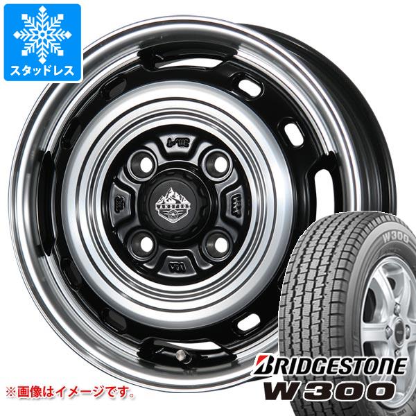 【タイヤ交換対象】ハイゼットトラック S500系用 スタッドレス ブリヂストン W300 145/80R12 80/78N (145R12 6PR相当) ランドフット XFG タイヤホイール4本セット