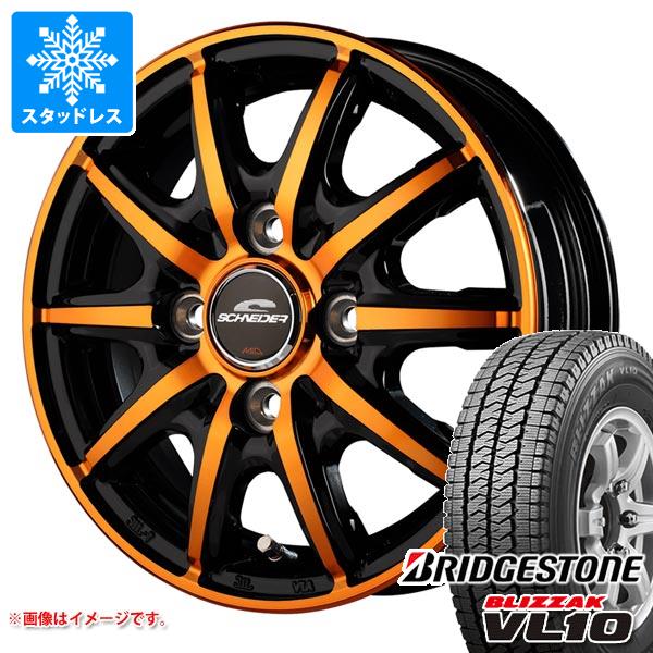 【タイヤ交換対象】スタッドレスタイヤ ブリヂストン ブリザック VL10 145/80R12 80/78N (145R12 6PR相当) ＆ シュナイダー RX10-K 軽自動車・あげ軽用 3.5-12 タイヤホイール4本セット145/80-12 BRIDGESTONE BLIZZAK VL10