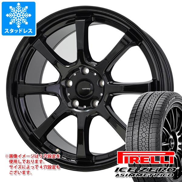 【タイヤ交換対象】2025年製 スタッドレスタイヤ ピレリ アイスゼロアシンメトリコ 215/55R17 98H XL ＆ ジースピード G-08 7.0-17 タイヤホイール4本セット215/55-17 PIRELLI ICE ZERO ASIMMETRICO