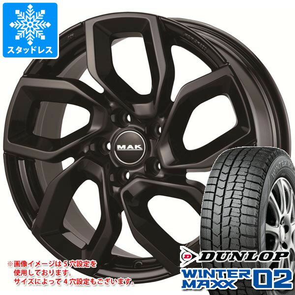 【タイヤ交換対象】ジープ レネゲード BU系用 スタッドレス 2025年製 ダンロップ ウインターマックス02 WM02 215/65R16 98Q MAK アポロ タイヤホイール4本セット