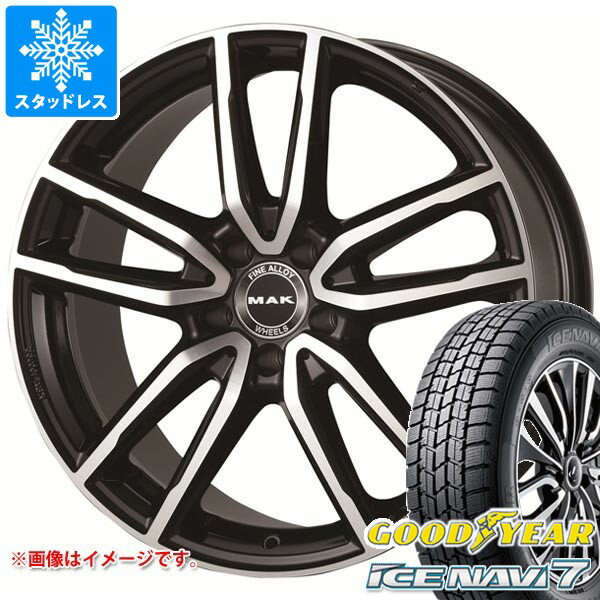 【タイヤ交換対象】メルセデスベンツ W177 Aクラス用 スタッドレス グッドイヤー アイスナビ7 225/45R18 91Q MAK エボ タイヤホイール4本セット