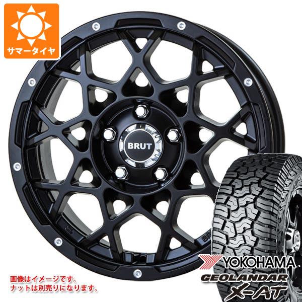 【タイヤ交換対象】ジープ ラングラー JK/JL系用 サマータイヤ ヨコハマ ジオランダー X-AT G016 LT295/70R17 121/118Q ブラックレター ブルート BR-55 タイヤホイール4本セット