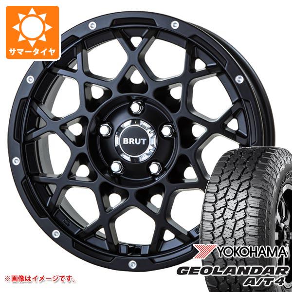 【タイヤ交換対象】ジープ レネゲード BU/BV系用 サマータイヤ ヨコハマ ジオランダー A/T4 G018 225/70R16 103H ブラックレター ブルート BR-55 タイヤホイール4本セット