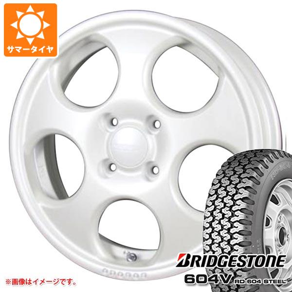 【タイヤ交換対象】エブリイワゴン DA17W用 サマータイヤ ブリヂストン 604V RD-604 スチール 165R14 6PR (165/80R14 91/90N相当) MLJ ハイペリオン ポポロ 4.5-14 タイヤホイール4本セット