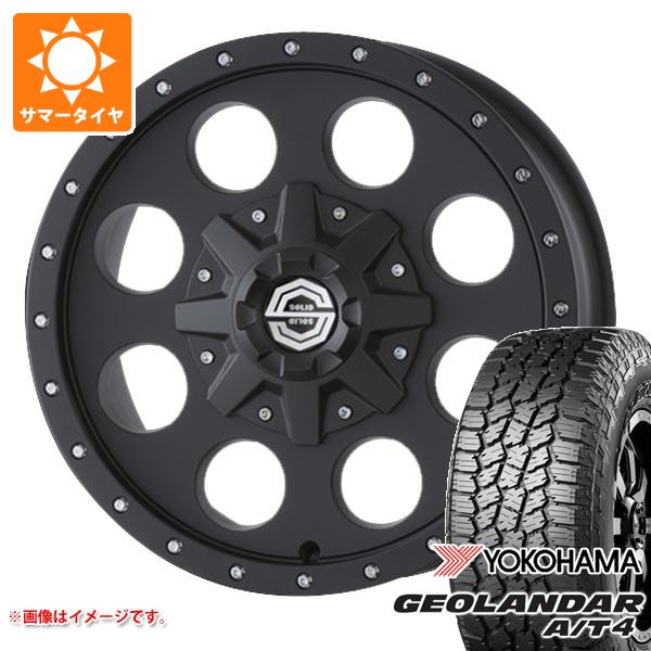 【タイヤ交換対象】ミツビシ デリカD5用 サマータイヤ ヨコハマ ジオランダー A/T4 G018 225/70R16 103H ブラックレター ソリッドレーシング アイメタル X 6.5-16 タイヤホイール4本セット