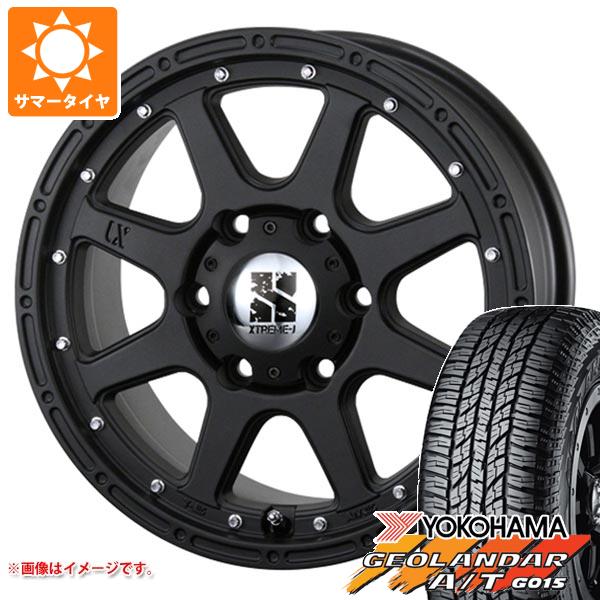 【タイヤ交換対象】T31エクストレイル用 2025年製 サマータイヤ ヨコハマ ジオランダー A/T G015 215/70R16 100H ブラックレター MLJ エクストリームJ 7.0-16 タイヤホイール4本セット