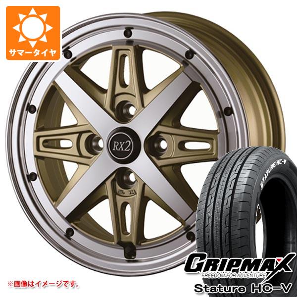 【タイヤ交換対象】キャリイ DA16T用 サマータイヤ グリップマックス スタチャー HC-V 145/80R12 80/78Q ホワイトレター ドゥオール フェニーチェ RX2 4.0-12 タイヤホイール4本セット