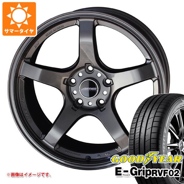 【タイヤ交換対象】サマータイヤ 225/55R18 102V XL グッドイヤー エフィシエントグリップ RVF02 AME トレーサーGT-V 8.5-18 タイヤホイール4本セット