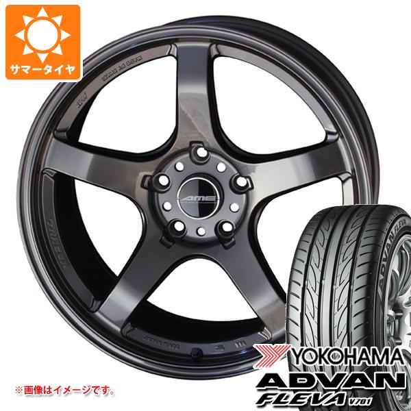 【タイヤ交換対象】サマータイヤ 235/55R18 100V ヨコハマ アドバン フレバ V701 AME トレーサーGT-V 8.5-18 タイヤホイール4本セット