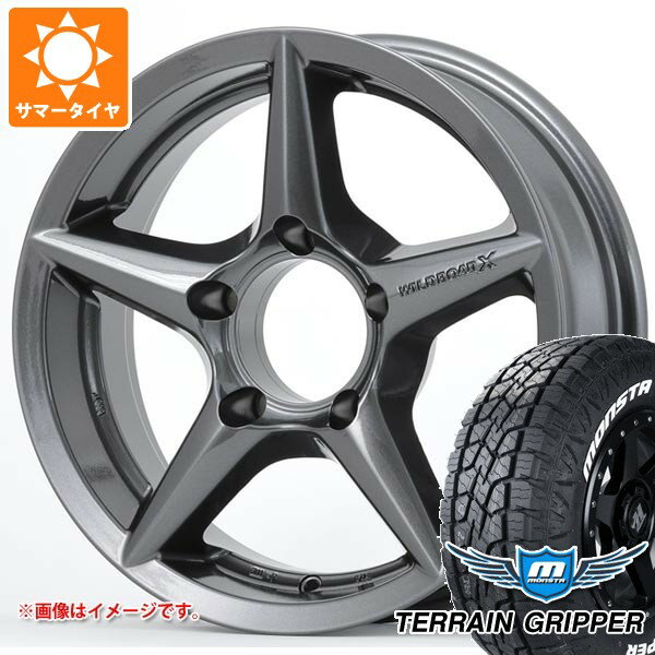 【タイヤ交換対象】スズキ ジムニー用 サマータイヤ モンスタ テレーングリッパー 175/80R16 91S ホワイトレター アピオ ワイルドボア X2 5.5-16 タイヤホイール4本セット