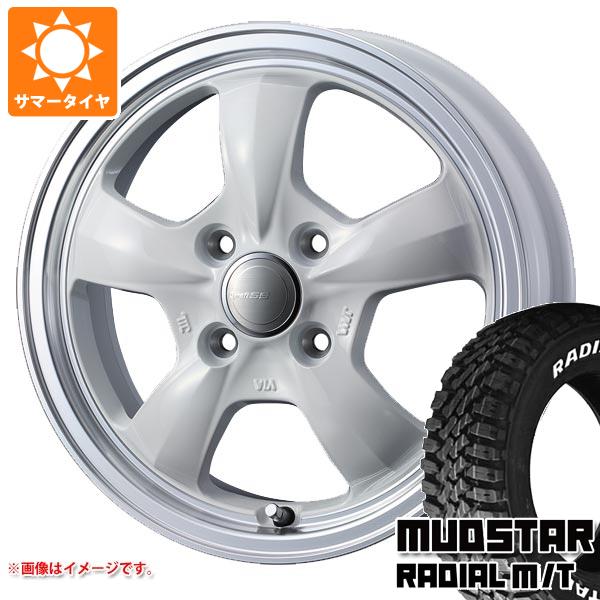 【タイヤ交換対象】キャリイ DA16T用 サマータイヤ マッドスター ラジアル M/T 165/60R15 77S ホワイトレター グラフト 5S 4.5-15 タイヤホイール4本セット