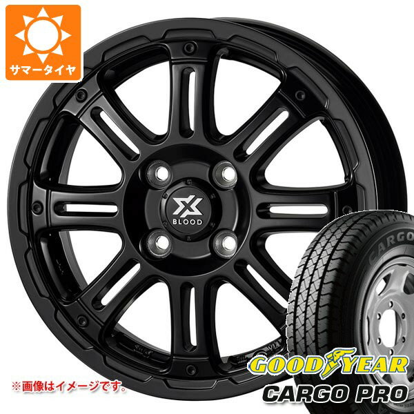 【タイヤ交換対象】スズキ キャリイ DA16T用 サマータイヤ グッドイヤー カーゴ プロ 165/80R14 91/90N (165R14 6PR相当) コスミック クロスブラッド XB01 4.5-14 タイヤホイール4本セット