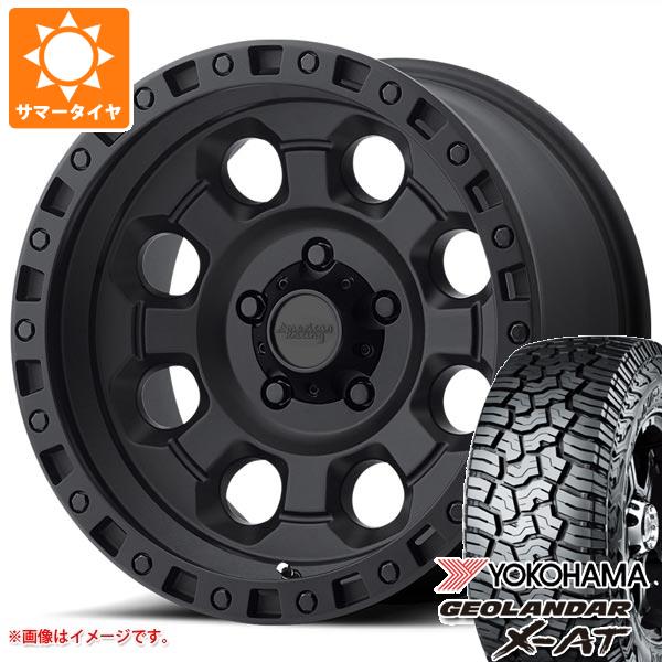 【タイヤ交換対象】ジープ ラングラー JK/JL系用 サマータイヤ ヨコハマ ジオランダー X-AT G016 LT285/65R18 125/122Q ブラックレター アメリカンレーシング AR201 タイヤホイール4本セット