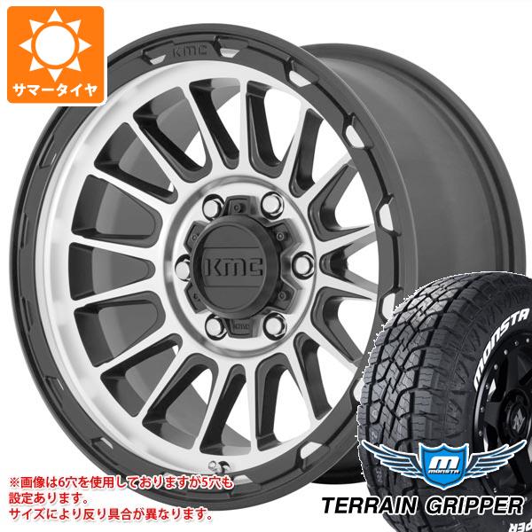 【タイヤ交換対象】ハイラックス 120系用 サマータイヤ モンスタ テレーングリッパー 265/60R18 114T XL ホワイトレター KMC KM542 インパクト 9.0-18 タイヤホイール4本セット