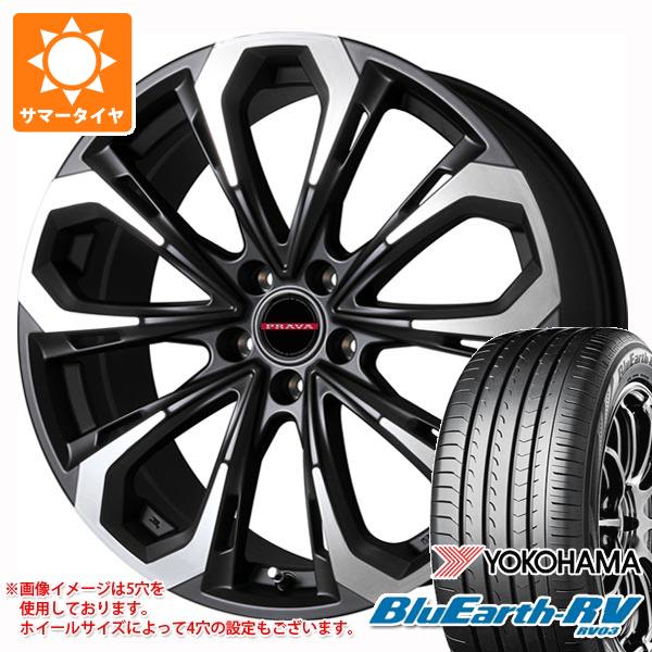 【タイヤ交換対象】2024年製 サマータイヤ 225/45R18 95W XL ヨコハマ ブルーアースRV RV03 レイシーン プラバ 5X 8.0-18 タイヤホイール4本セット