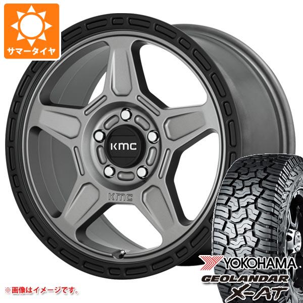 【タイヤ交換対象】ジープ ラングラー JK/JL系用 サマータイヤ ヨコハマ ジオランダー X-AT G016 LT295/70R17 121/118Q ブラックレター KMC KM721 アルパイン タイヤホイール4本セット