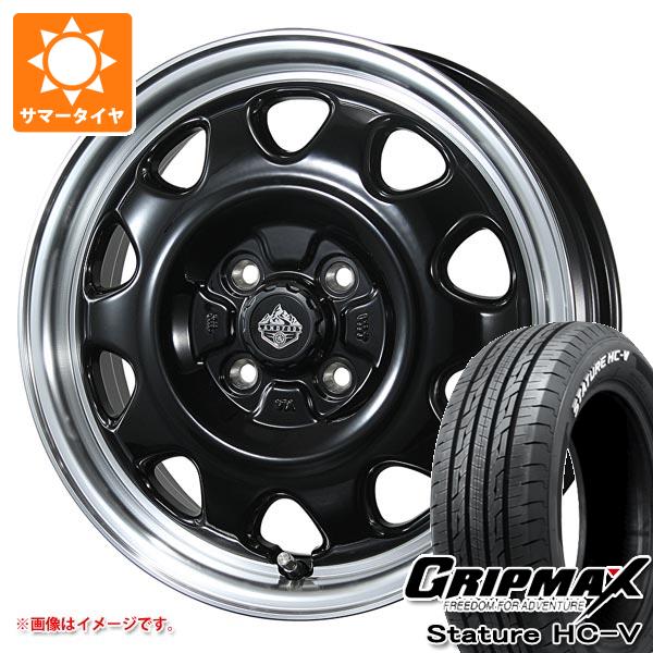【タイヤ交換対象】ハイゼットカーゴ S320系用 サマータイヤ グリップマックス スタチャー HC-V 145/80R12 80/78Q ホワイトレター ランドフット SWZ 3.5-12 タイヤホイール4本セット