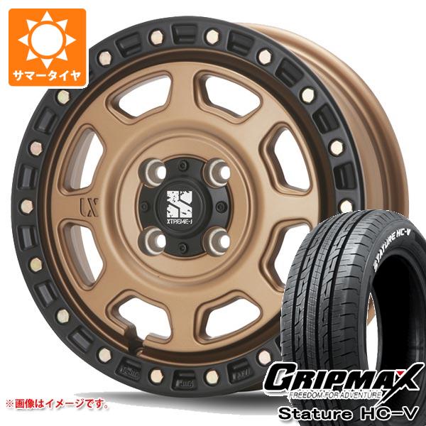 【タイヤ交換対象】ハイゼットトラック S500系用 サマータイヤ グリップマックス スタチャー HC-V 145/80R12 80/78Q ホワイトレター MLJ エクストリームJ XJ07 4.0-12 タイヤホイール4本セット