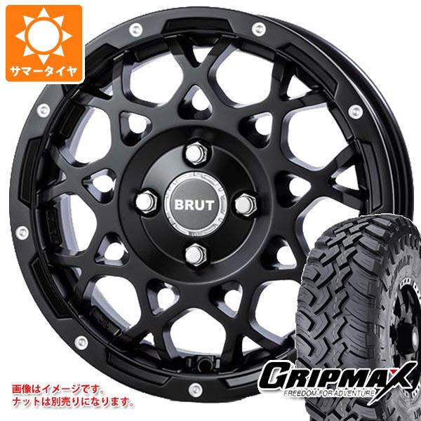 【タイヤ交換対象】ハイゼットトラック S500系用 サマータイヤ グリップマックス マッドレイジ M/T 185R14C 102/100Q ホワイトレター ブルート BR-55 5.0-14 タイヤホイール4本セット