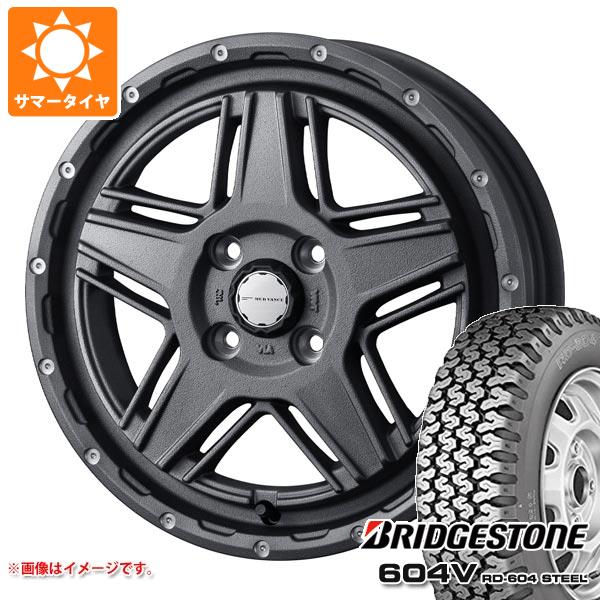 【タイヤ交換対象】キャリイ DA16T用 サマータイヤ ブリヂストン 604V RD-604 スチール 165R14 8PR (165/80R14 97/95N相当) マッドヴァンス07 4.5-14 タイヤホイール4本セット