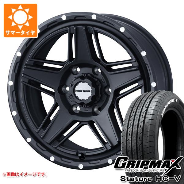 【タイヤ交換対象】ハイエース 200系用 サマータイヤ グリップマックス スタチャー HC-V 195/80R15LT 107/105Q ホワイトレター マッドヴァンス07 6.0-15 タイヤホイール4本セット