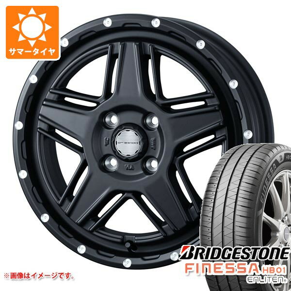 【タイヤ交換対象】スズキ エブリイバン DA17V用 サマータイヤ ブリヂストン フィネッサ HB01 165/60R14 75H マッドヴァンス07 4.5-14 タイヤホイール4本セット