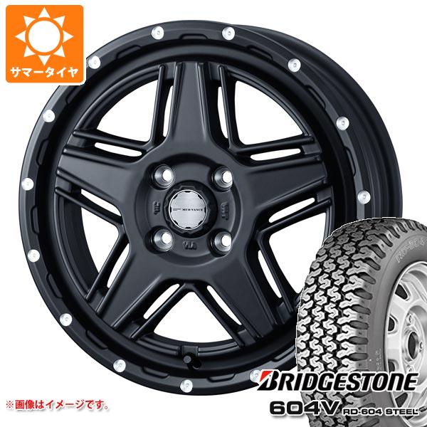 【タイヤ交換対象】キャリイ DA16T用 サマータイヤ ブリヂストン 604V RD-604 スチール 155R12 6PR (155/80R12 83/81N相当) マッドヴァンス07 4.0-12 タイヤホイール4本セット