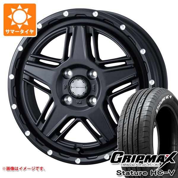 【タイヤ交換対象】ハイゼットトラック S500系用 サマータイヤ グリップマックス スタチャー HC-V 145/80R12 80/78Q ホワイトレター マッドヴァンス07 4.0-12 タイヤホイール4本セット
