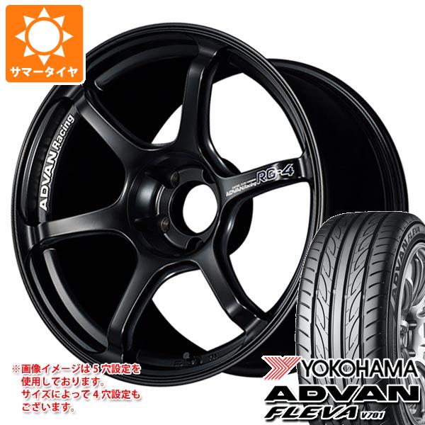 【タイヤ交換対象】サマータイヤ 235/50R18 97V ヨコハマ アドバン フレバ V701 アドバンレーシング RG-4 8.0-18 タイヤホイール4本セット