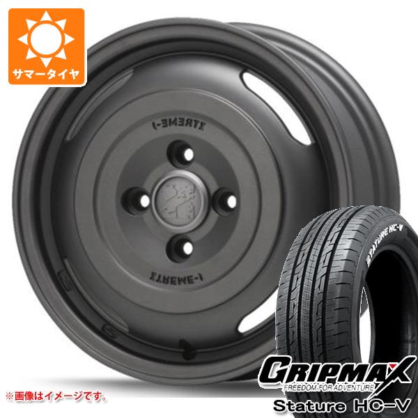 【タイヤ交換対象】ハイゼットトラック S500系用 サマータイヤ グリップマックス スタチャー HC-V 145/80R12 80/78Q ホワイトレター MLJ エクストリームJ ジャーニー 4.0-12 タイヤホイール4本セット