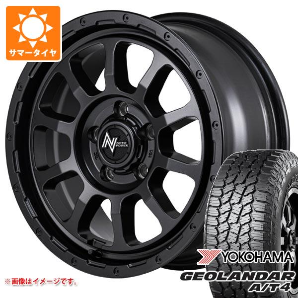 【タイヤ交換対象】ミツビシ エクリプスクロス GK系用 サマータイヤ ヨコハマ ジオランダー A/T4 G018 235/70R16 106T アウトラインホワイトレター ナイトロパワー M10 パーシング バレルブラックエディション 7.0-16 タイヤホイール4本セット