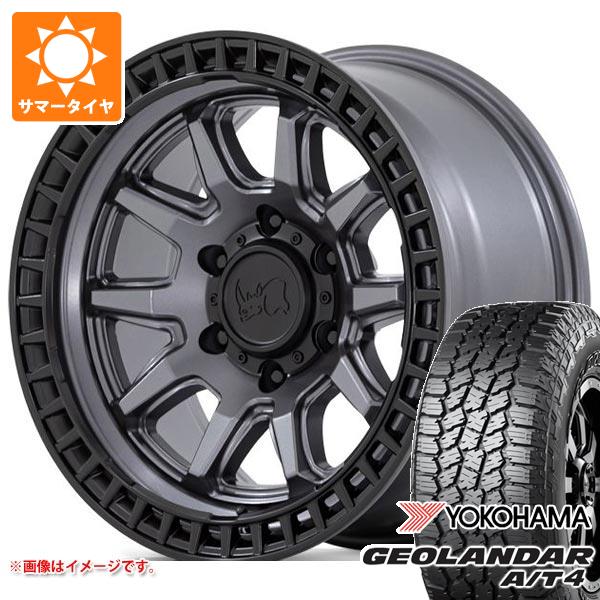 【タイヤ交換対象】ジープ ラングラー JK/JL系用 サマータイヤ ヨコハマ ジオランダー A/T4 G018 265/70R17 115T アウトラインホワイトレター ブラックライノ キャリコ タイヤホイール4本セット