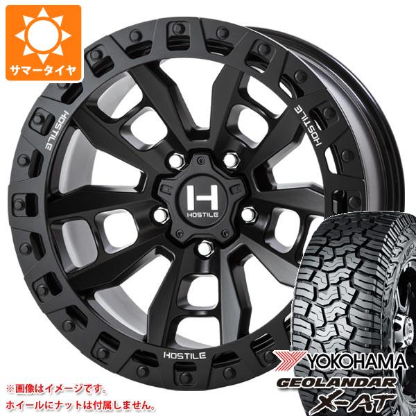 【タイヤ交換対象】ジープ ラングラー JK/JL系用 サマータイヤ ヨコハマ ジオランダー X-AT G016 LT285/70R17 121/118Q ブラックレター ホスタイル H130 クランドン タイヤホイール4本セット