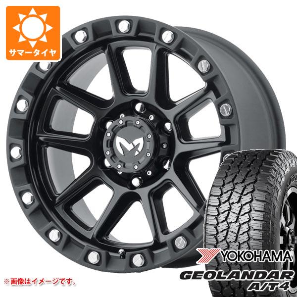 【タイヤ交換対象】トヨタ ランドクルーザー プラド 150系用 サマータイヤ ヨコハマ ジオランダー A/T4 G018 265/70R17 115T アウトラインホワイトレター MKW M205 8.5-17 タイヤホイール4本セット