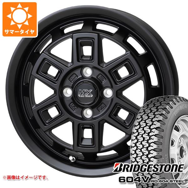 【タイヤ交換対象】キャリイ DA16T用 サマータイヤ ブリヂストン 604V RD-604 スチール 165R14 6PR (165/80R14 91/90N相当) マッドクロス アイヴァー 4.5-14 タイヤホイール4本セット