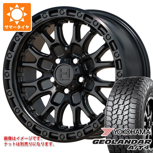 【タイヤ交換対象】エクリプスクロス GK系用 サマータイヤ ヨコハマ ジオランダー A/T4 G018 LT225/65R17 107/103S ブラックレター ホスタイル H135 リッジクレスト 8.0-17 タイヤホイール4本セット