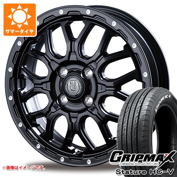 【タイヤ交換対象】ハイゼットトラック S500系用 サマータイヤ グリップマックス スタチャー HC-V 145/80R12 80/78Q ホワイトレター インターミラノ マッドバーン XR-800M 4.0-12 タイヤホイール4本セット