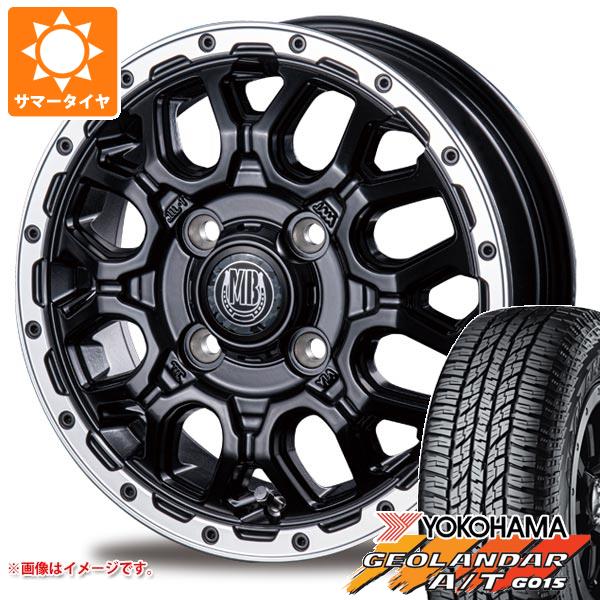 【タイヤ交換対象】キャリイ DA16T用 2025年製 サマータイヤ ヨコハマ ジオランダー A/T G015 165/60R15 77H ブラックレター インターミラノ マッドバーン XR-800M 4.5-15 タイヤホイール4本セット