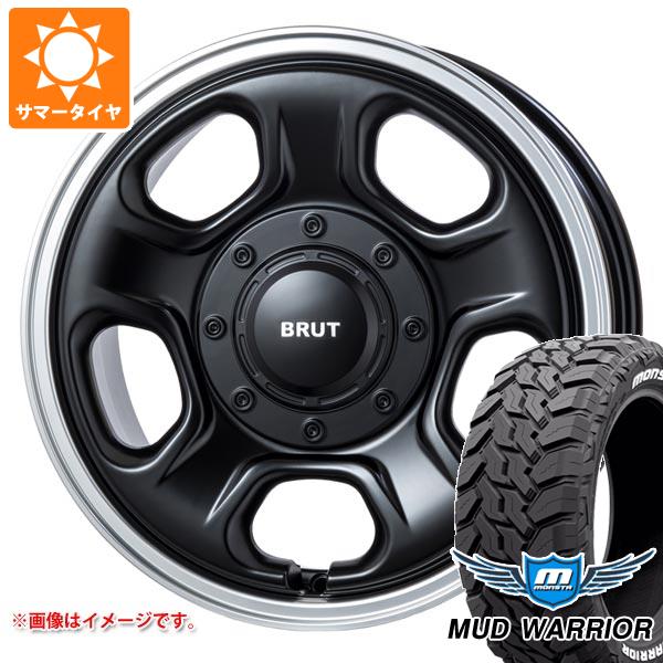 【タイヤ交換対象】ミツビシ エクリプスクロス GK系用 サマータイヤ モンスタ マッドウォーリアー LT215/70R16 107/105Q ホワイトレター ブルート BR-33 6.5-16 タイヤホイール4本セット