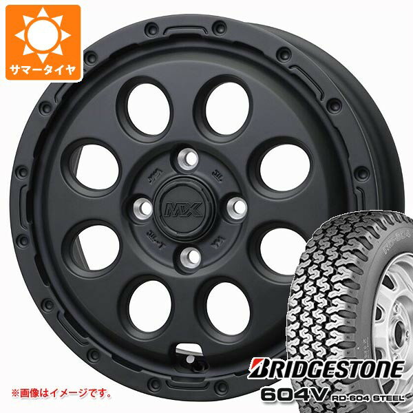 【タイヤ交換対象】スズキ エブリイバン DA17V用 サマータイヤ ブリヂストン 604V RD-604 スチール 155R12 6PR マッドクロス リーコン 3.5-12 タイヤホイール4本セット