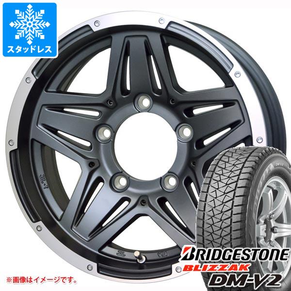 【タイヤ交換対象】5本セット ジムニーシエラ JB74W用 スタッドレス ブリヂストン ブリザック DM-V2 195/80R15 96Q マッドクロス JB-01 タイヤホイール5本セット