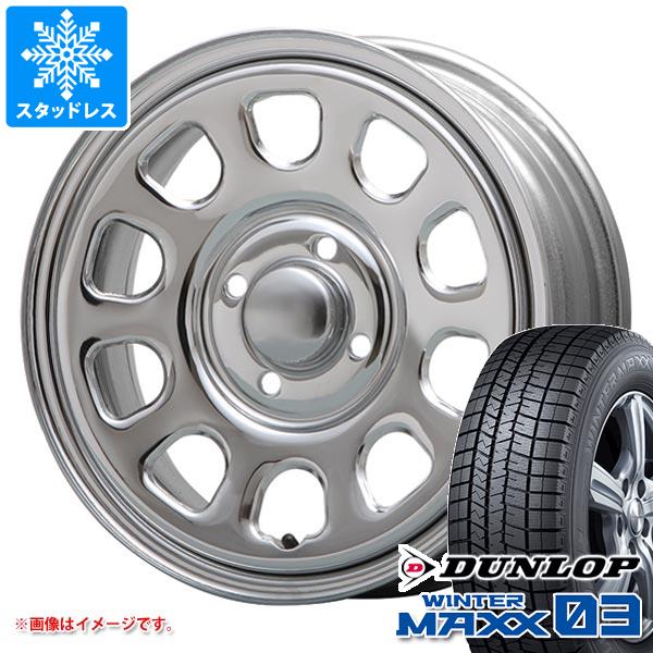 【タイヤ交換対象】ハイゼットトラック S500系用 スタッドレス ダンロップ ウインターマックス03 WM03 165/65R14 79Q MLJ デイトナ SS タイヤホイール4本セット