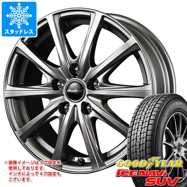 【タイヤ交換対象】スタッドレスタイヤ グッドイヤー アイスナビ SUV 235/60R18 107Q XL ＆ ユーロスピード V25 7.5-18 タイヤホイール4本セット235/60-18 GOODYEAR ICE NAVI SUV