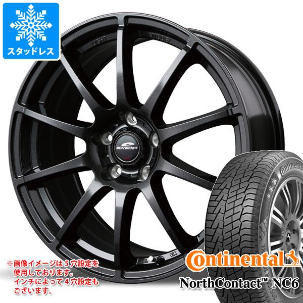 【タイヤ交換対象】スタッドレスタイヤ コンチネンタル ノースコンタクト NC6 245/45R18 100T XL ＆ シュナイダー スタッグ 8.0-18 タイヤホイール4本セット245/45-18 CONTINENTAL NorthContact NC6