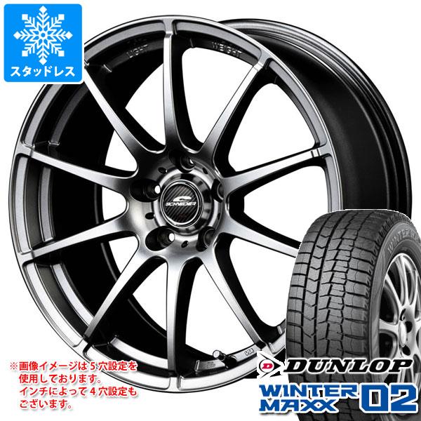 【タイヤ交換対象】スタッドレスタイヤ ダンロップ ウインターマックス02 WM02 155/65R13 73Q ＆ シュナイダー スタッグ 4.0-13 タイヤホイール4本セット155/65-13 DUNLOP WINTER MAXX 02 WM02