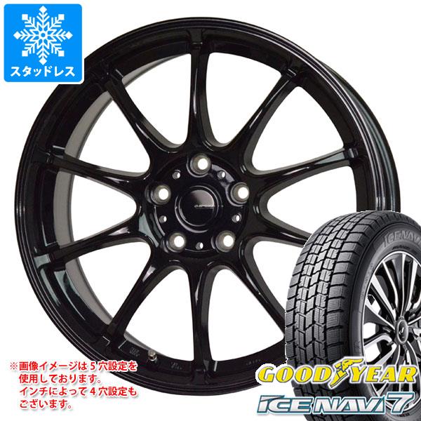 【タイヤ交換対象】2025年製 スタッドレスタイヤ グッドイヤー アイスナビ7 165/55R14 72Q ＆ ジースピード G-07 4.5-14 タイヤホイール4本セット165/55-14 GOODYEAR ICE NAVI 7