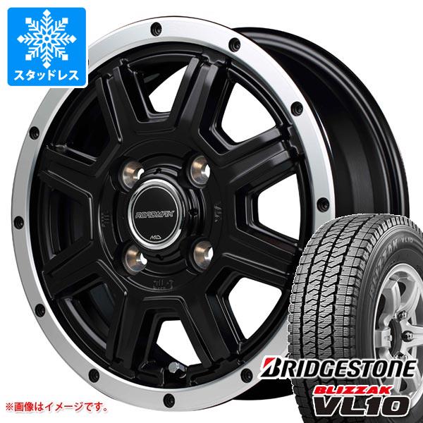 【タイヤ交換対象】キャリイ DA16T用 スタッドレス ブリヂストン ブリザック VL10 145/80R12 80/78N (145R12 6PR相当) ロードマックス WF-8 タイヤホイール4本セット