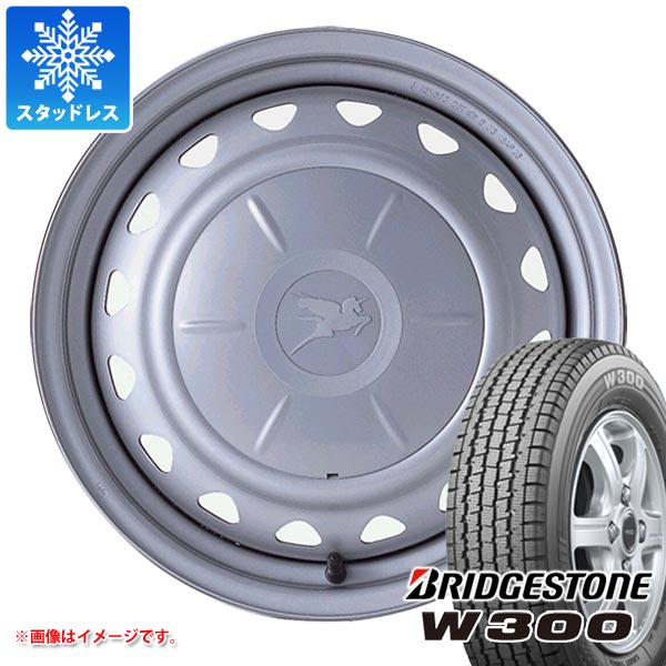 【タイヤ交換対象】スタッドレスタイヤ ブリヂストン W300 145/80R12 80/78N (145R12 6PR相当) ＆ キャロウィン 3.5-12 タイヤホイール4本セット145/80-12 BRIDGESTONE W300