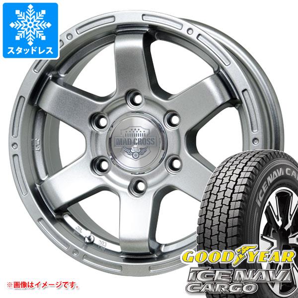 【タイヤ交換対象】ハイエース 200系用 2023年製 スタッドレス グッドイヤー アイスナビカーゴ 195/80R15 107/105L マッドクロス MC-76 タイヤホイール4本セット